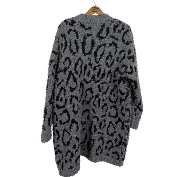 Rachel Zoe Women Fuzzy Cardigan Sweater Size 1X Open Pockets Warm Cozy Comfy - Picture 3 of 5